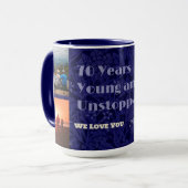 Custom Foto Collage Geschenke für 70 Jahre alte Fr Tasse (Vorderseite Links)