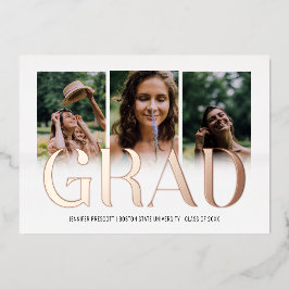 Custom Foto Collage Graduate 2025 Foil Card Folien Feiertagskarte