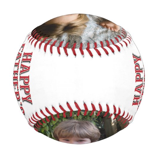 Custom Foto Collage Happy Vatertag Baseball (Rückseite)