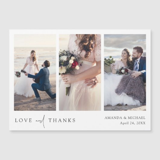 Custom Foto Collage Hochzeit Danke Magnet (Vorderseite)