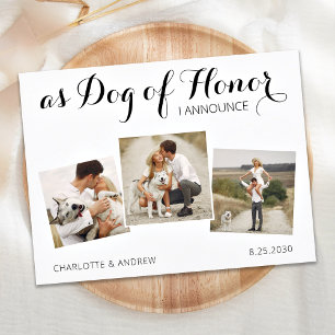 Custom Foto Collage Hund Ehrenlopement Ankündigungspostkarte