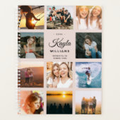 Custom Foto Collage Instagram Moderner Chic Trendy Planer (Vorderseite)