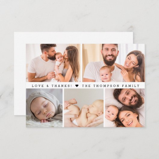 Custom Foto Collage Liebe & Danke Baby Dusche (Vorne/Hinten)