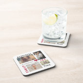 Custom Foto Collage Liebe Joy Family Getränkeuntersetzer (Rechte Seite)