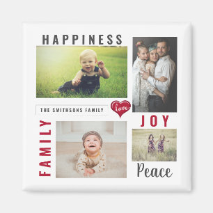 Custom Foto Collage Liebe Joy Family Magnet
