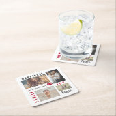 Custom Foto Collage Liebe Joy Family Rechteckiger Pappuntersetzer (Vor Ort)