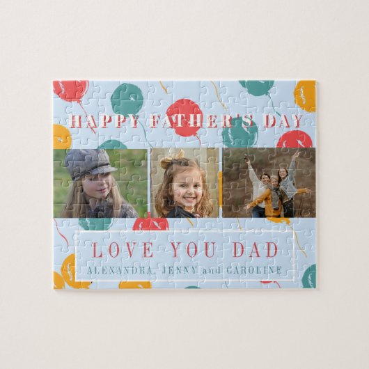 Custom Foto Collage Liebe Papa Vatertag Geschenk Puzzle (Horizontal)