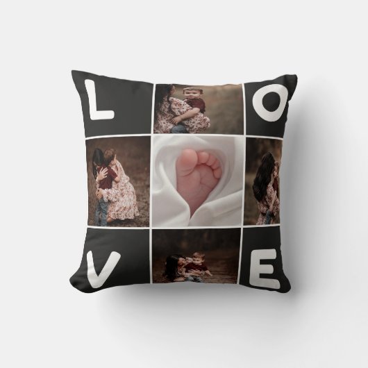 Custom Foto Collage LIEBE Pillow - Personalisiert Kissen (Vorderseite)