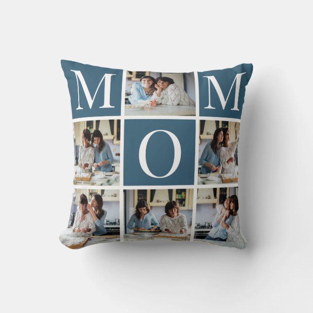 Custom Foto Collage MAMA Gift Throw Kissen (Vorderseite)