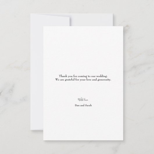 Custom Foto Collage Moderne Hochzeitskhalkboard Dankeskarte (Rückseite)