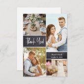 Custom Foto Collage Moderne Hochzeitskhalkboard Dankeskarte (Vorne/Hinten)