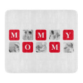 Custom Foto Collage MOMMY Red Schneidebrett (Vorderseite)