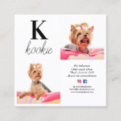 Custom Foto Collage Monogram Dog Social Media Quadratische Visitenkarte (Vorderseite)