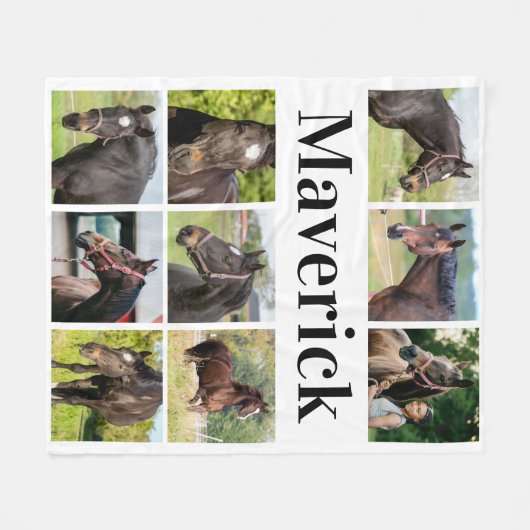 Custom Foto Collage Niedliches Personalisiertes Pf Fleecedecke (Vorderseite (Horizontal))