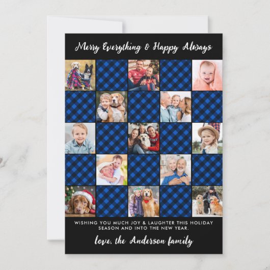Custom Foto Collage Patchwork Weihnachten Kariert (Vorderseite)