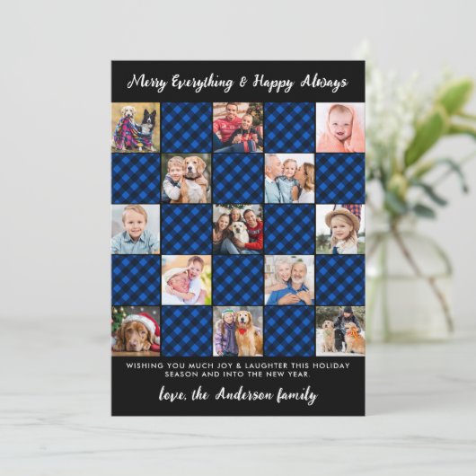 Custom Foto Collage Patchwork Weihnachten Kariert (Stehend Vorderseite)
