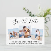 Custom Foto Collage Pet Hund Hochzeit Save The Date (Stehend Vorderseite)