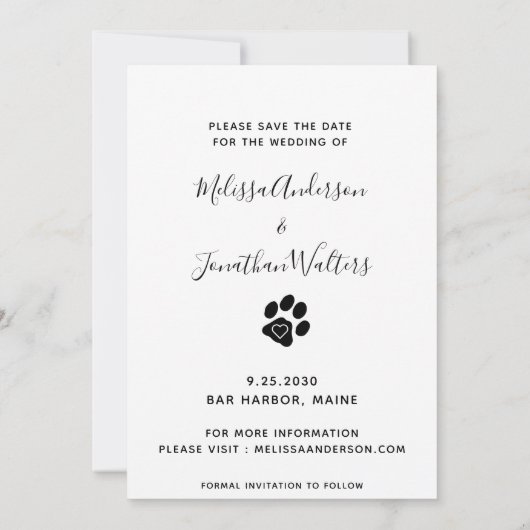 Custom Foto Collage Pet Hund Hochzeit Save The Date (Rückseite)
