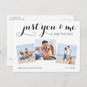 Custom Foto Collage Pet Wedding Hund Save the Date Ankündigungspostkarte (Vorne/Hinten)