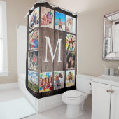 Custom Foto Collage Rustic Bauernfamilie Duschvorhang (Beispiel)