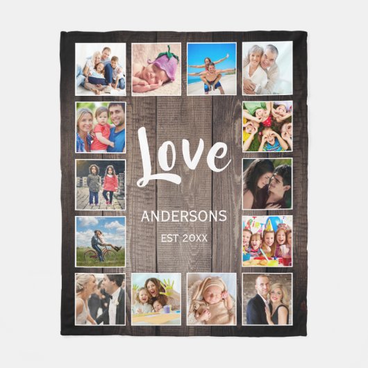Custom Foto Collage Rustic Bauernfamilie Fleecedecke (Vorderseite)