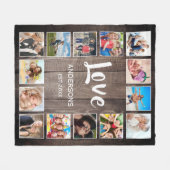 Custom Foto Collage Rustic Bauernfamilie Fleecedecke (Vorderseite (Horizontal))
