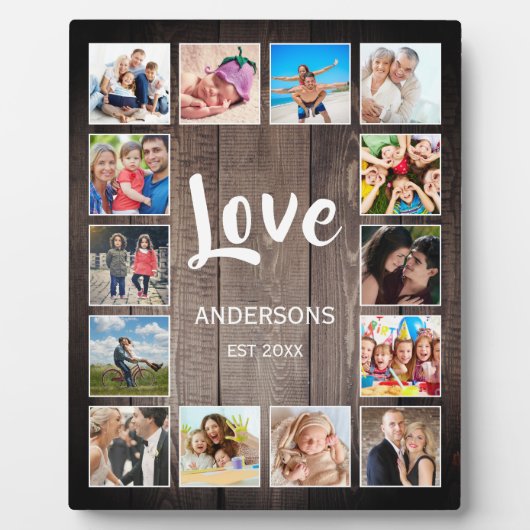 Custom Foto Collage Rustic Bauernfamilie Fotoplatte (Vorderseite)