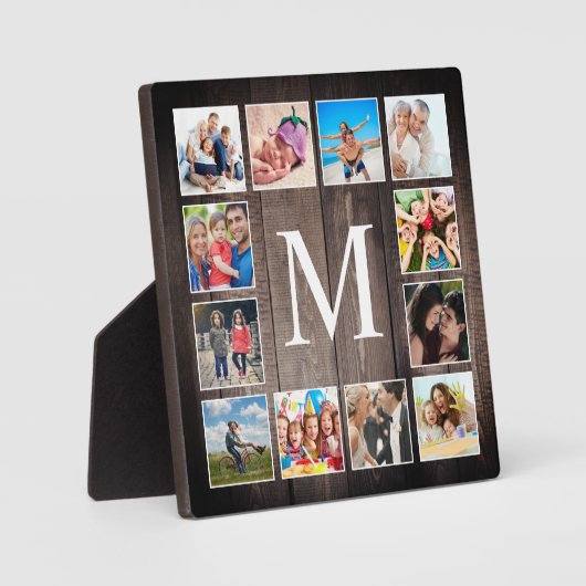 Custom Foto Collage Rustic Bauernfamilie Fotoplatte (Vorderseite)