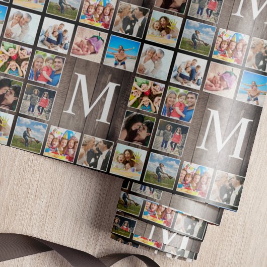 Custom Foto Collage Rustic Bauernfamilie Geschenkpapier