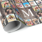 Custom Foto Collage Rustic Bauernfamilie Geschenkpapier (Rolleneckpunkt)