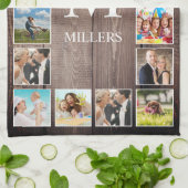 Custom Foto Collage Rustic Bauernfamilie Geschirrtuch (Gefaltet)