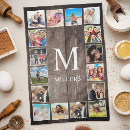 Custom Foto Collage Rustic Bauernfamilie Geschirrtuch