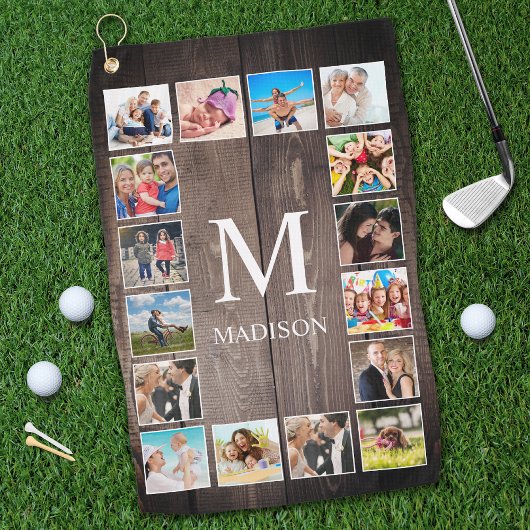 Custom Foto Collage Rustic Bauernfamilie Golfhandtuch