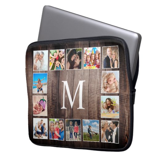 Custom Foto Collage Rustic Bauernfamilie Laptopschutzhülle (Vorderseite Links)