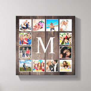Custom Foto Collage Rustic Bauernfamilie Leinwanddruck