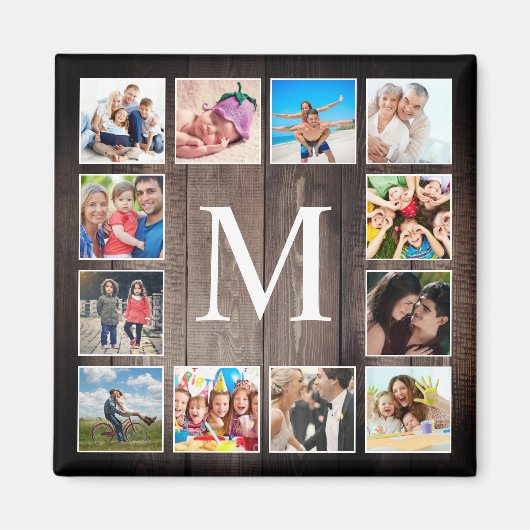 Custom Foto Collage Rustic Bauernfamilie Magnet (Vorne)