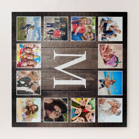 Custom Foto Collage Rustic Bauernfamilie Puzzle (Horizontal)