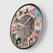 Custom Foto Collage Rustic Bauernfamilie Runde Wanduhr (Winkel)