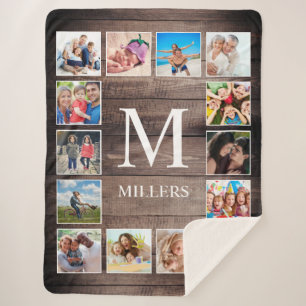 Custom Foto Collage Rustic Bauernfamilie Sherpadecke