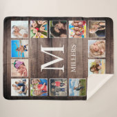 Custom Foto Collage Rustic Bauernfamilie Sherpadecke (Vorderseite (Horizontal))