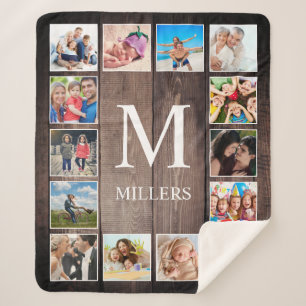 Custom Foto Collage Rustic Bauernfamilie Sherpadecke