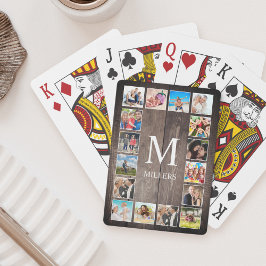Custom Foto Collage Rustic Bauernfamilie Spielkarten
