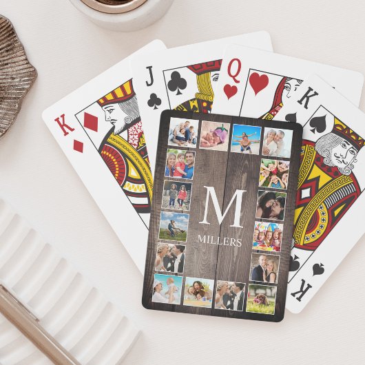 Custom Foto Collage Rustic Bauernfamilie Spielkarten