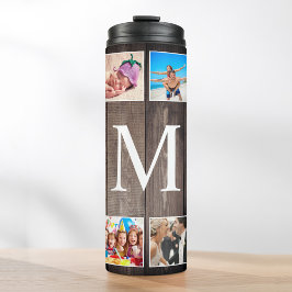 Custom Foto Collage Rustic Bauernfamilie Thermosbecher