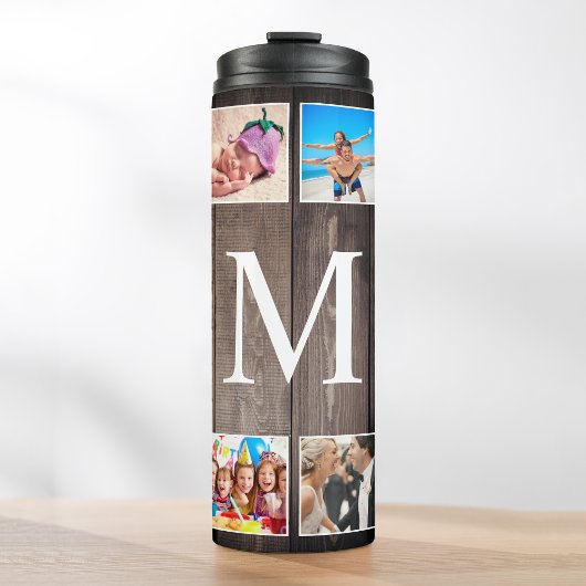 Custom Foto Collage Rustic Bauernfamilie Thermosbecher