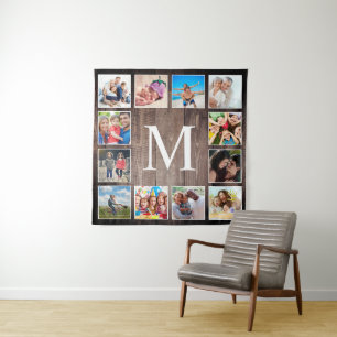 Custom Foto Collage Rustic Bauernfamilie Wandteppich