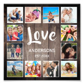 Custom Foto Collage Rustic Farmhouse Love Family (Vorne)