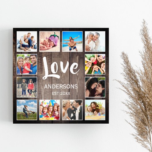 Custom Foto Collage Rustic Farmhouse Love Family