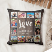 Custom Foto Collage Rustic Farmhouse Love Family Kissen