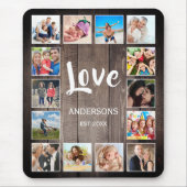 Custom Foto Collage Rustic Farmhouse Love Family Mousepad (Vorne)